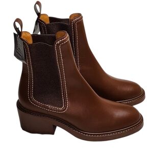 Chloé Mallo leather Chelsea ankle boots Chocolate  brown Size 38/8